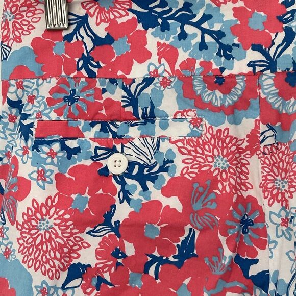 Lilly Pulitzer Bailey Floral Palm Beach Fit Crop Capri Pants Size 4 Shell Yeah - Picture 10 of 10
